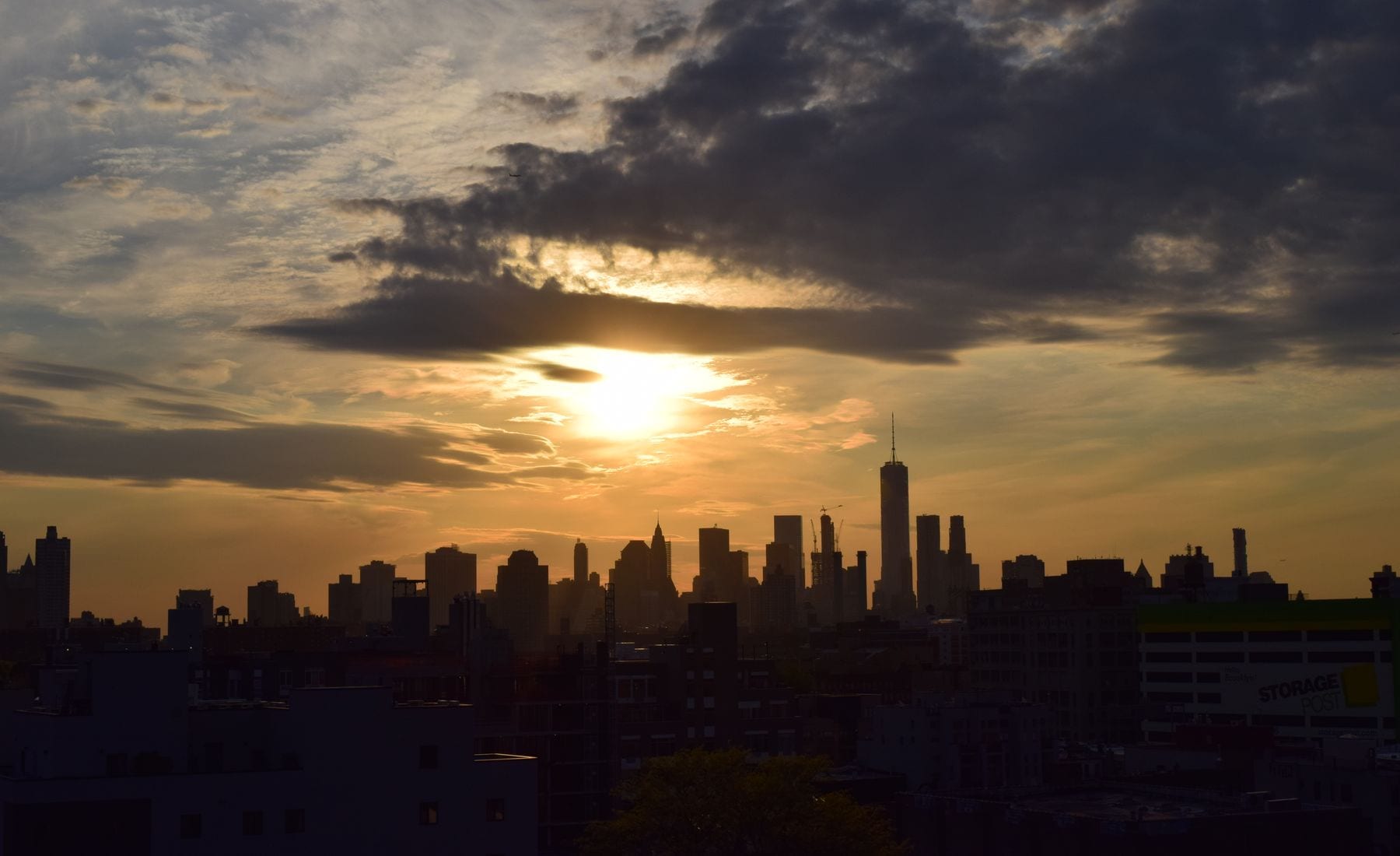 The Manhattan skyline at dusk